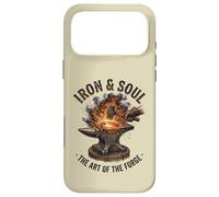 Iron and Soul Forge Forge Anvil Hammer Illustration Coque pour iPhone 17 Pro Max
