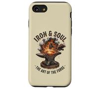 Iron and Soul Forge Forge Anvil Hammer Illustration Coque pour iPhone SE (2020) / 7/8