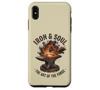 Iron and Soul Forge Forge Anvil Hammer Illustration Coque pour iPhone XS Max