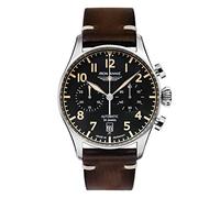 Iron Annie Flight Control Automatique avec Bracelet en Cuir, Marron foncé/argenté, Classique