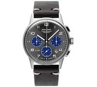 Iron Annie Montre pour Homme avec Bracelet en Cuir Vintage Série G38 Chronographe Date 5372, Gris argenté/Noir, Classique