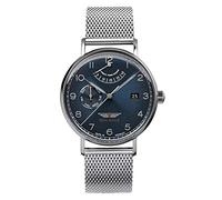 Iron Annie Montre pour Homme série Amazonas Impressions Automatique Date Power Reserve 5960 avec Bracelet en Cuir ou Bracelet en métal, Bleu et argenté, Classique
