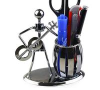 Iron Art Musician Pen Holder - Pen Pencil Metal Creative Holder Cup Container, Space Saving Music Man Pencil Cup Pot | Decorative Desk Organizer for Study Room, Bedroom