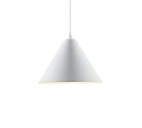 Iron Art Restaurant Chandelier, Cone Shape Metal Minimalist Indoor Semi-Embedded Pendant Light, Adjustable Hanging Wire, Size: 13.7 in, for Kitchen Island, Dining Room, Bedroom(White)