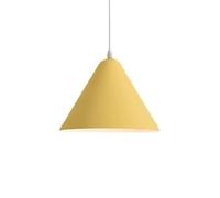 Iron Art Restaurant Chandelier, Cone Shape Metal Minimalist Indoor Semi-Embedded Pendant Light, Adjustable Hanging Wire, Size: 13.7 in, for Kitchen Island, Dining Room, Bedroom(Yellow)