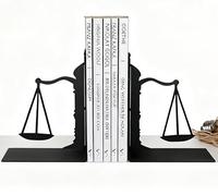 Iron Art Serre-livres en métal brut en forme d'écailles de justice pour maison, bureau, bibliothèque, décoration de vacances pour Halloween, Noël, Thanksgiving