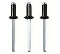 Iron Blind Rivets, 100 PCS 4.8mm Black Open End Black Pop Rivets With Dome Head For Woodworking, Furniture, Sheet, Metal, Automotive, Mechanical Equipment, Industry(4.8x14mm)