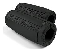 Iron Bull Strength Alpha Grips 2.0" de diamètre - 1 paire - Extreme Arm Blaster - Poignées épaisses ergonomiques - Meilleures poignées d'entraînement pour barre de graisse (gris)