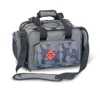 Iron Claw Mid Bag I Sac de pêche en polyester 400D, noir, 42 x 30 x 28 cm, avec 5 boîtes Vario, pour équipement de pêche et Tackle, poches extérieures et en filet robustes