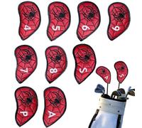 Iron Covers for Golf Clubs PU Leather - Waterproof Anti-Scratch Embroidered | Golf Covers for Wood Heads Driver Fairway Hybrid Club Protection | Wrapped Training Equipment Iron Covers For Golf Clubs PU