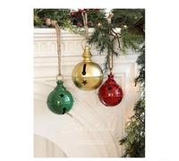 Iron Craft Grande cloche de Noël avec motif de cloche classique à accrocher sur un arbre de cheminée ou une table - Décoration saisonnière - Vert - Taille S