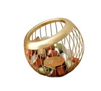 Iron Craft Panier à fruits pour café, décoration de bureau, table à thé, collations, fruits secs, rangement de bonbons (doré)
