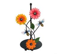 Iron Craft Porte-serviettes en papier en forme de tournesol pour cuisine, salle à manger, salon - Support décoratif avec base robuste - Facile à nettoyer - Accessoire coloré pour comptoir et table