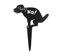 Iron Dog Pooping Panneau interdit pour jardin, cour, pelouse avec piquet pour aider à maintenir la propreté