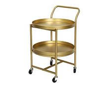 Iron Double-Decker Cart Coffee Bedside Table Living Room Bedroom Sofa Storage Side Table Manicure Shop Multi-Function Tea Table