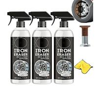 Iron Eraser Rust Remover Spray, 120ML Iron Powder Remover Spray for Car Wheels and Paint, Fast Acting Rust and Brake Dust Remover, for Wheels, Tools & Hardware (Colour 3pc)