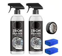 Iron Eraser Rust Remover Spray,Convertisseur de Rouille Spray,Traitement Antirouille pour Métal | Antirouille Carrosserie,anti rouille metal,Iron Powder Remover Sprays for Car Wheels and Paint (2Set)