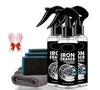 Iron Eraser Rust Remover Spray, Iron Powder Remover Sprays, Fast Acting Irons Powder Removers and Brake Dust Cleaner, Professional Automotive Rust Removal Spray (3PC)