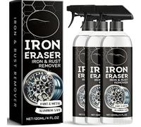 Iron Eraser Spray for Car Wheels, Iron Powder Cleaner for Paint and Metal Surfaces, Fast Acting Brake Dust Cleaner for Automotive Surface Detailing (3pcs)