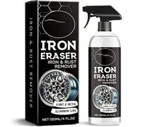 Iron Eraser Spray for Car Wheels, Iron Powder Cleaner for Paint and Metal Surfaces, Fast Acting Brake Dust Cleaner for Automotive Surface Detailing (1pcs)