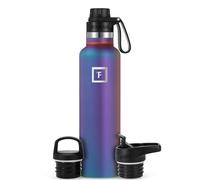 IRON °FLASK Cantines d'hydratation de camping et de randonnée - 3 couvercles (couvercle à bec étroit) anti-fuite en acier inoxydable - Bouteille d'eau de sport à double paroi chaude et froide -