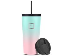 IRON °FLASK Classic Tumbler - Bouteille d'eau isotherme en acier inoxydable, à double paroi, tasse de voyage isotherme (chewing-gum, couvercle solide de 591 ml)