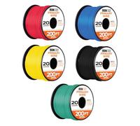 Iron Forge Cable Assortiment de 5 rouleaux de fil d'aluminium plaqué cuivre de calibre 20 pour la maison ou l'automobile 60 m