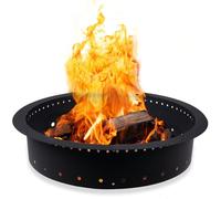 Iron Forge Tools Anneau de foyer 61 cm extérieur/45,7 cm intérieur - Revêtement rond en métal robuste sans fumée pour extérieur - (61 x 45,7 x 25,4 cm) - Brevet utilitaire en attente