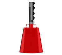 Iron Hand Percussion Bell 23cm for Game Day(Red) | Ergonomic handle, loud ringing sound, ideal for stadiums, arenas, and bleachers, steel build