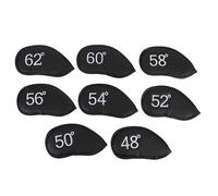 Iron Headcovers 8PCS Set | PU Leather Wedge Protection 48° - 62° | Secure Hook Loop Fastener | Clear Number Identification for Quick Selection