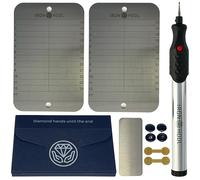 IRON HODL Portefeuille en acier + stylo de gravure argenté + plaque de test, vis, autocollants, boîte - (2 x 24 + 1) plaque métallique Recovery Seed Phrase Crypto Wallet Bitcoin Wallet Crypto Cold