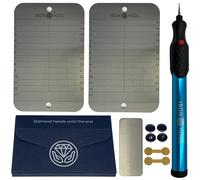 IRON HODL Portefeuille en acier + stylo gravure bleu + plaque de test, vis, autocollant, boîte - (2 x 24+1) Plaque métallique de récupération de graines Crypto Portefeuille Bitcoin Wallet Crypto Cold