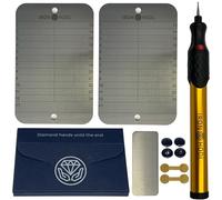 IRON HODL Portefeuille en acier + stylo gravure doré + plaque de test, vis, autocollant, boîte - (2 x 24+1) Plaque métallique de récupération de graines Crypto Portefeuille Bitcoin Wallet Crypto Cold