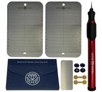 IRON HODL Portefeuille en acier + stylo gravure rouge + plaque de test, vis, autocollant, boîte - (2 x 24+1) Plaque métallique de récupération de graines Crypto Portefeuille Bitcoin Wallet Crypto Cold