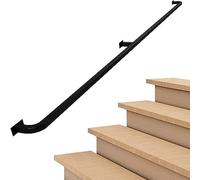 Iron il - Rampe de sécurité murale robuste pour escaliers intérieurs et extérieurs, terrasses et porches - Barre d'appui industrielle en fer de 30 cm pour une décoration élégante - Noir