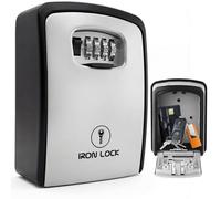 Iron Lock Boîte à clés XXL - Fixation murale - Combinaison à 4 chiffres - Étanche - Gris