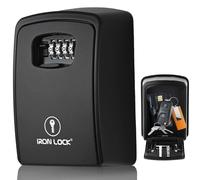 Iron Lock® - Boîte de verrouillage à clés XXL - Support mural pour clés - Combinaison à 4 chiffres avec code réinitialisable - Interrupteur B - Très large - Pour intérieur et extérieur - Étanche