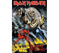 Iron Maiden Affiche Textile Flag Number Of The Beast Officiel Noir 70Cm X 106Cm