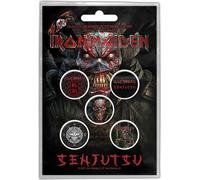 Iron Maiden - Badge "Senjutsu" Pack de 5 - Plastique, Métal RO4653 (Taille unique) (Noir/Rouge/Gris)