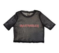 Iron Maiden Band Logo Mesh Crop Top Size XL