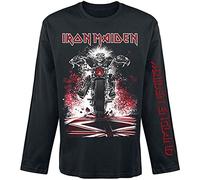 Iron Maiden Eddie Bike Homme T-Shirt Manches Longues Noir M 100% Coton Regular/Coupe Standard