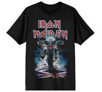 Iron Maiden Eddie Biker Homme T-Shirt Manches Courtes Noir 100% Coton Regular/Coupe Standard