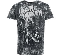Iron Maiden Eddie Homme T-Shirt Manches Courtes Noir/Gris XL 100% Coton Regular/Coupe Standard