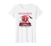 Iron Maiden - Eddie & The Devil Red Moon T-Shirt, Femme, Blanc, XL