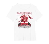 Iron Maiden - Eddie & The Devil Red Moon T-Shirt, Femme Grandes Tailles, Blanc, 1X