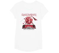Iron Maiden - Eddie & The Devil Red Moon T-Shirt, Fille, Blanc, XS