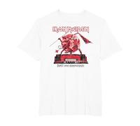 Iron Maiden - Eddie & The Devil Red Moon T-Shirt, Homme Grandes Tailles, Blanc, 4X Tall