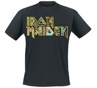 Iron Maiden Eddies Logo Homme T-Shirt Manches Courtes Noir M 100% Coton Regular/Coupe Standard