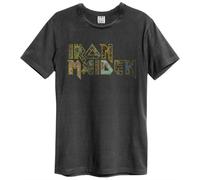 Iron Maiden Eddies Logo T-Shirt Vintage Amorti Charcoal Anthracite
