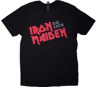 Iron Maiden - "Est. 1975" T-Shirt Logo pour homme/femme unie RO13845 (M) (Noir)
